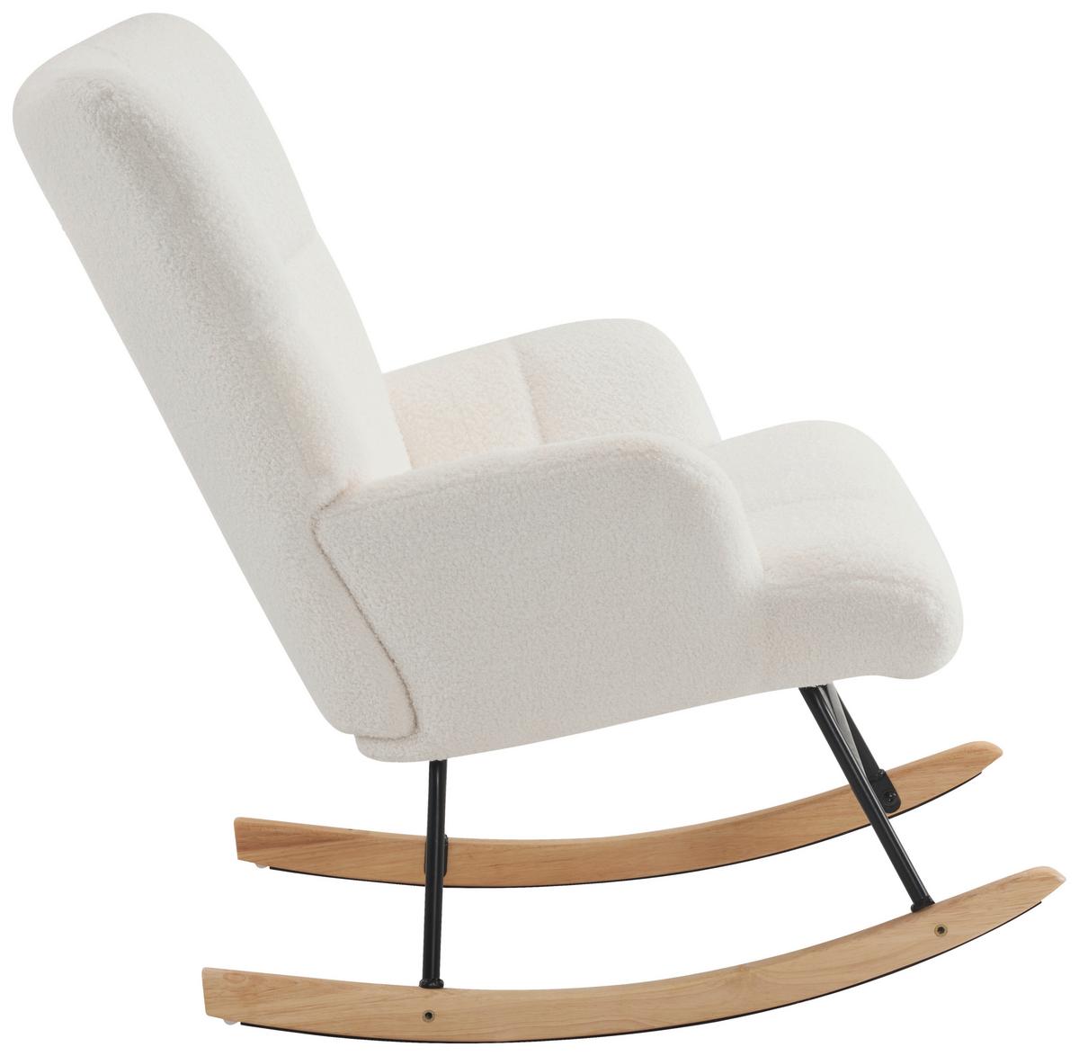 Schaukelstuhl Omar - Ecru/Beige, MODERN, Textil/Metall (67/85/85cm) - P & B