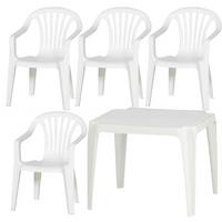 Kinder-Gartenset Kindermonobl. Set Weiss - Weiß, MODERN, Kunststoff (37/61/38cm) - Gardenson