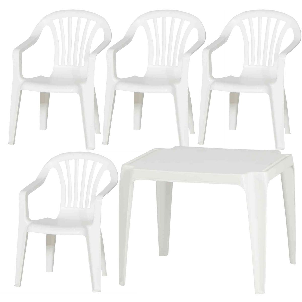 Kinder-Gartenset Kindermonobl. Set Weiss - Weiß, MODERN, Kunststoff (37/61/38cm) - Gardenson