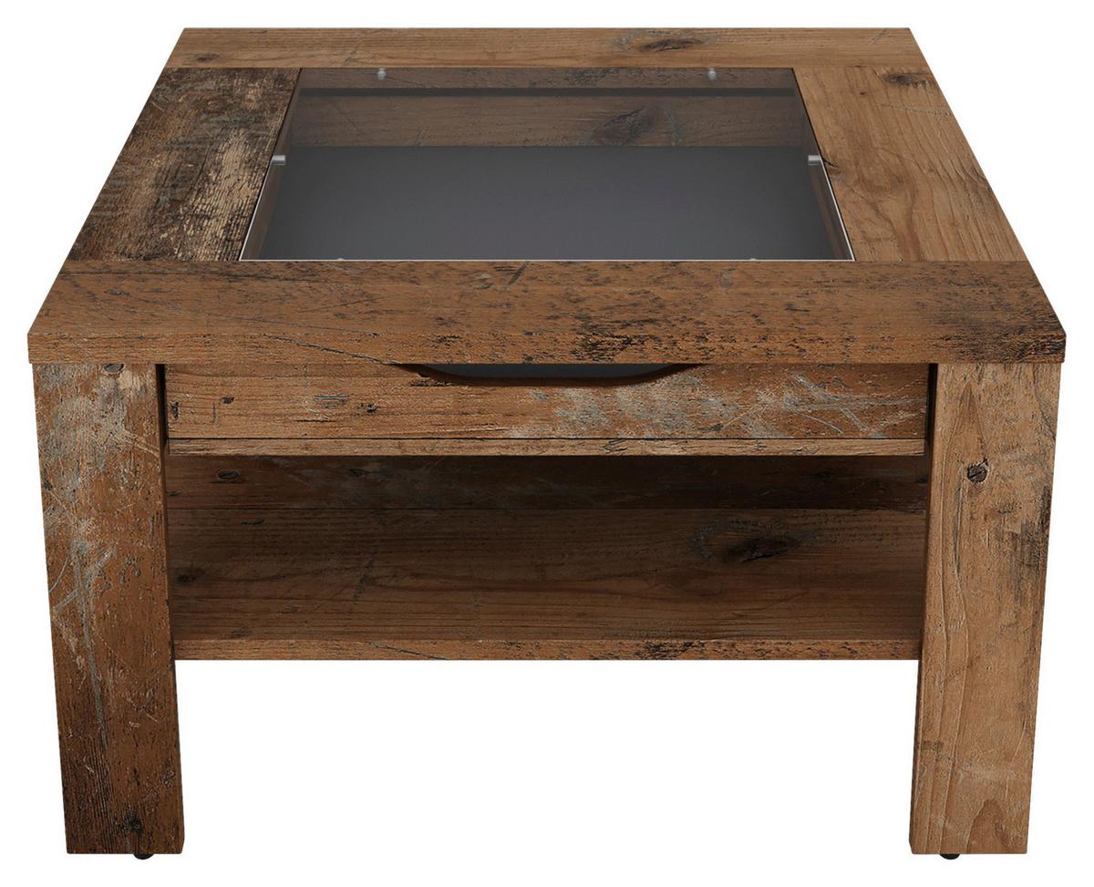 Couchtisch Ralph Alteiche B: 67 cm - Alteiche, Design, Glas/Holzwerkstoff (67/43/67cm) - MID.YOU