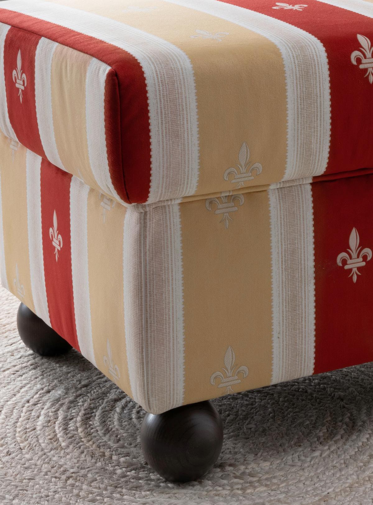 Hocker Torello Rot B: 56 cm - Wengefarben/Rot, KONVENTIONELL, Textil (56/46/56cm) - Livetastic