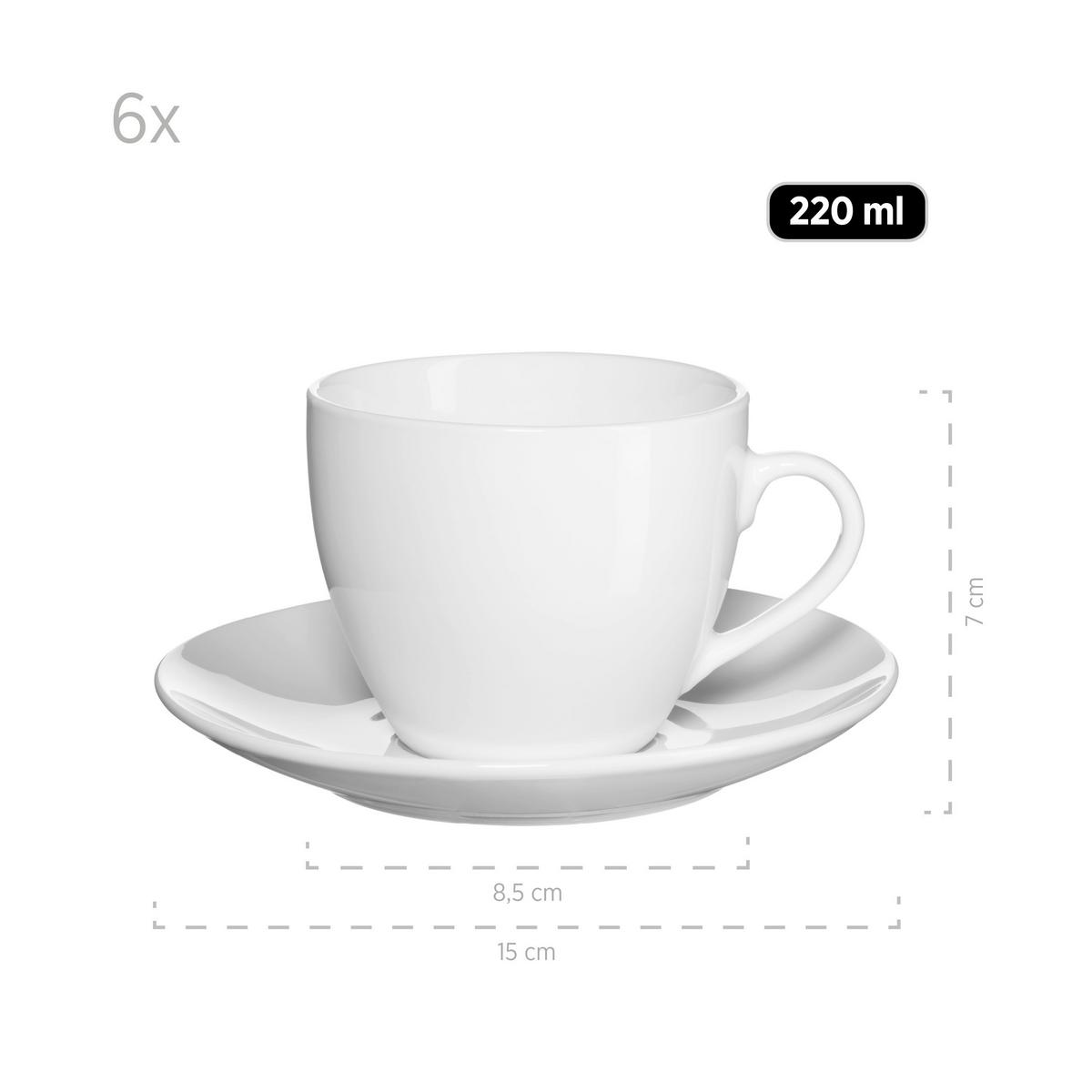 Kombiservice Alesia Keramik 6 Personen Geschirr Set Weiß - Weiß, Basics, Keramik - Mäser