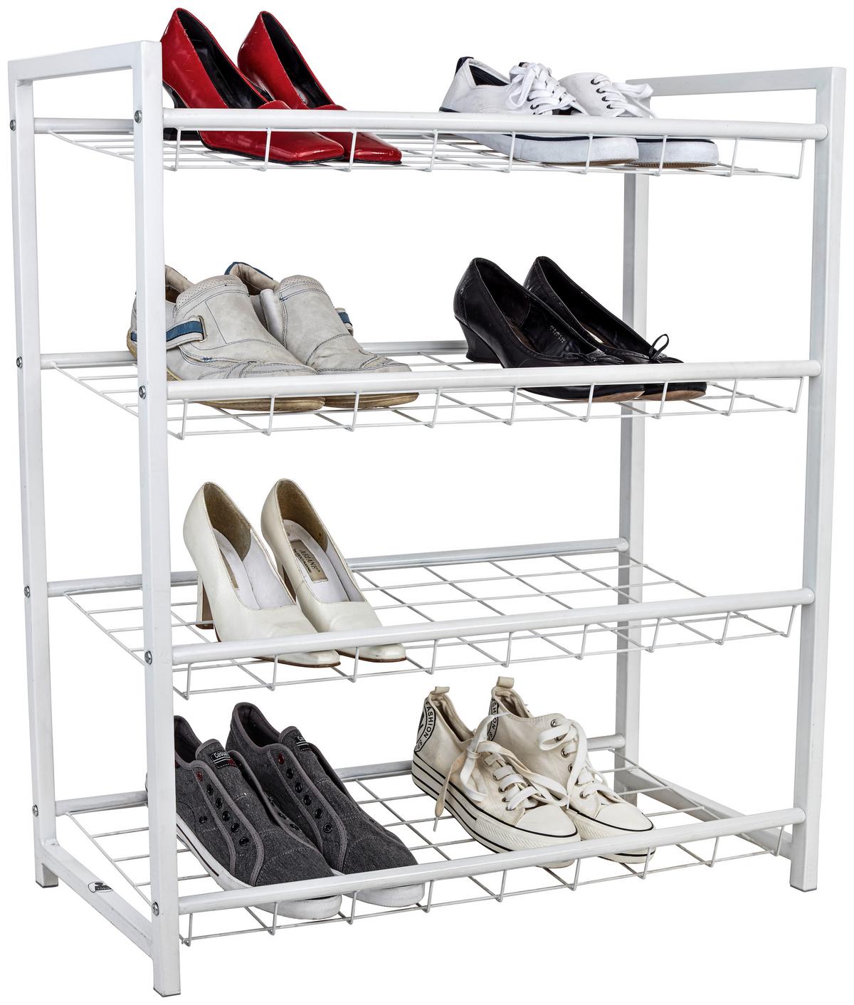 REGÁL NA BOTY ROM - bílá, Moderní, kov (80/83/30cm)