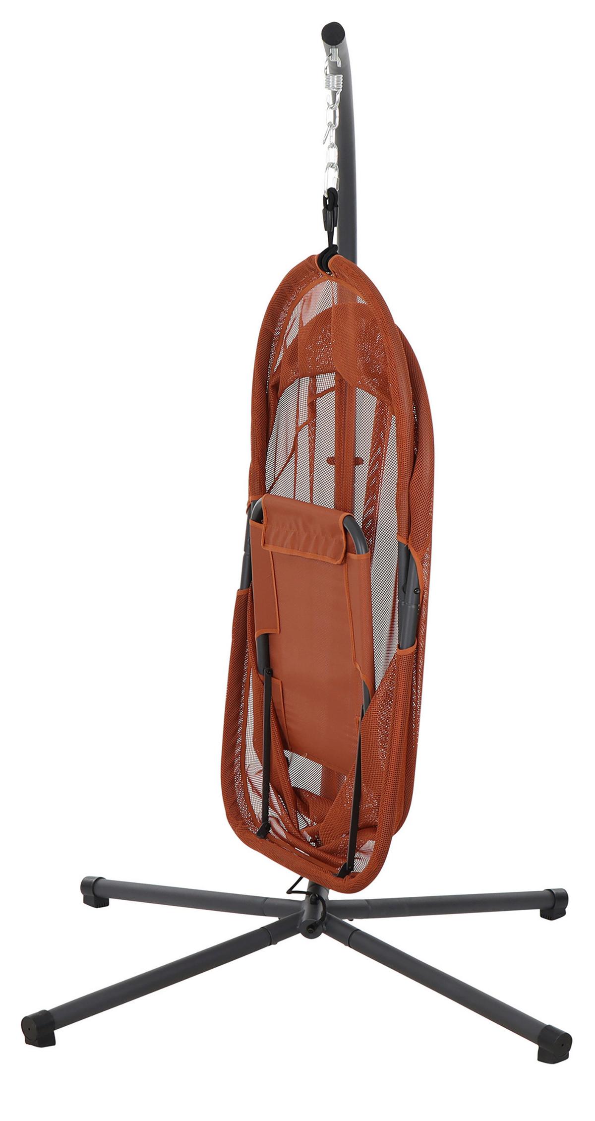 Hängesessel Mit Gestell Mit Sitz- Und Rückenkissen - Anthrazit/Rot, KONVENTIONELL, Kunststoff/Textil (123/192/102cm) - Siena Garden