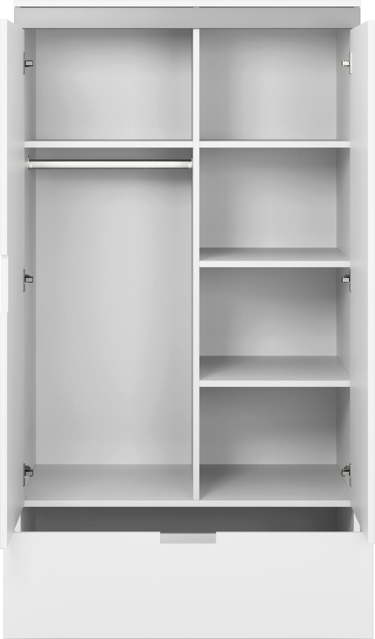Kinderkleiderschrank Tomi Grau/Weiß B: 100cm - Weiß/Grau, MODERN, Holzwerkstoff (100/182/57cm) - MID.YOU