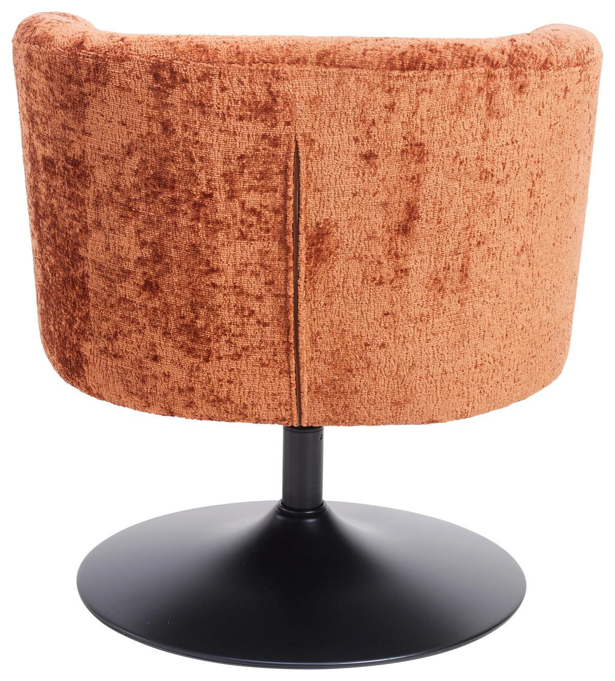 Otočná stolička GIRO, terakotová ženilka, max.120 kg - čierna/terakota, Modern, kov/textil (67/68/73cm) - Premium Living