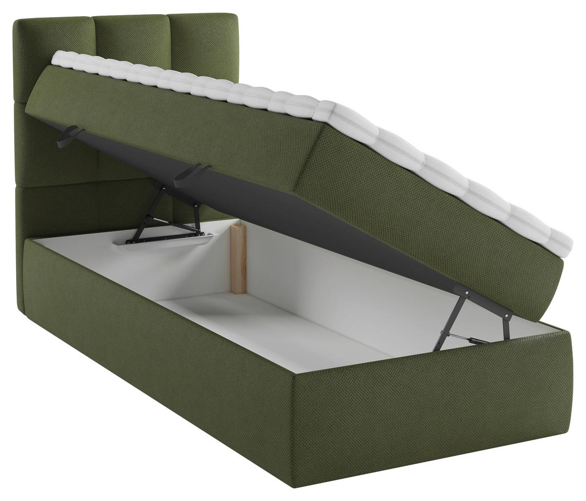 Boxbett Polly - Dunkelgrün/Schwarz, MODERN, Holz/Holzwerkstoff (90/200cm) - MID.YOU