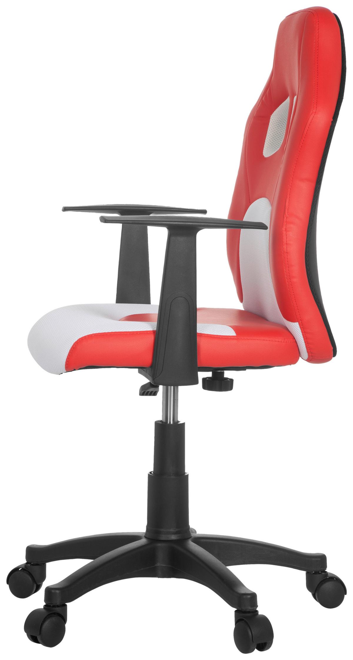 Jugenddrehstuhl Teen Game Rot/weiß Bis 70 Kg - Rot/Schwarz, MODERN, Kunststoff/Textil (54/105/48cm) - MID.YOU