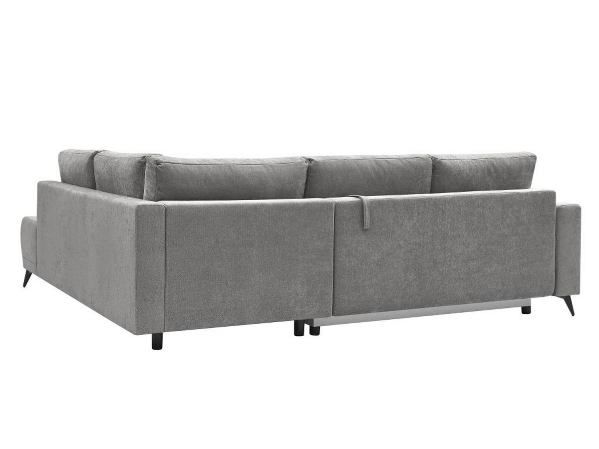 Rohová sedačka TEXAS, pravá, sivohnedý velúr - čierna/taupe, Konventionell, drevo/textil (259/203cm) - Based