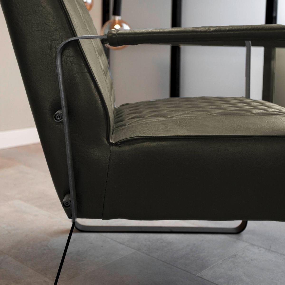 Sessel Stevie Grün B: 65 Cm - Schwarz/Grün, MODERN, Textil (65/82/76cm) - MID.YOU