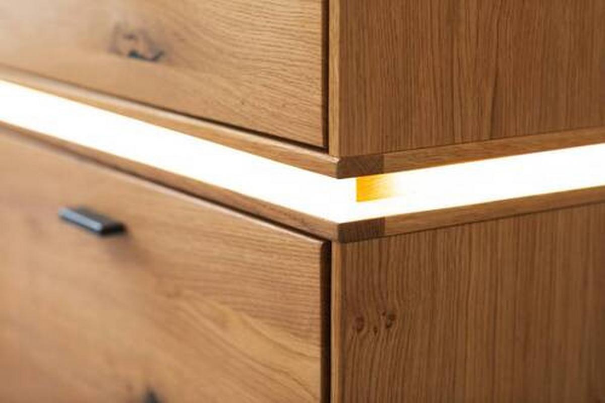 Highboard teilmassiv B: 93 cm Como Wildeiche - Wildeiche, Natur, Glas/Holz (93/137/38cm) - MID.YOU