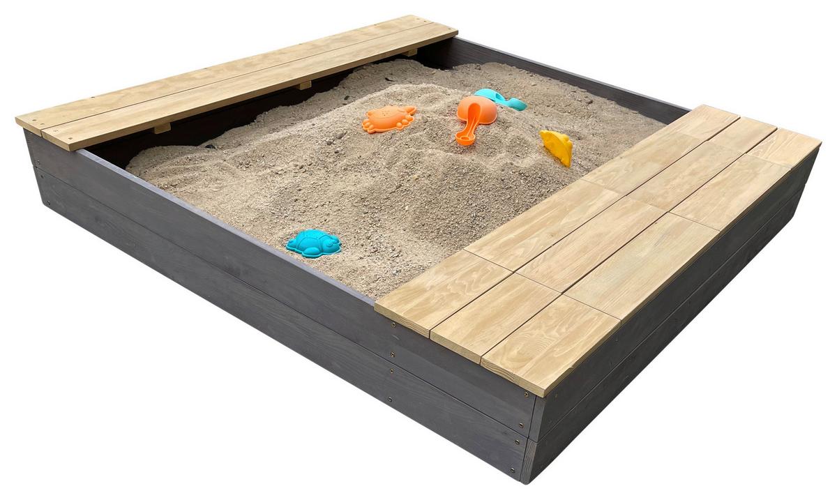 Sandkasten A031.016.20 - Braun/Grau, KONVENTIONELL, Holz (117/18,7/119cm) - Ambia Garden