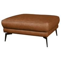 Hocker Spring, Cognac B: 96 cm - Cognac/Schwarz, Design, Leder (96/45/80cm) - Livetastic