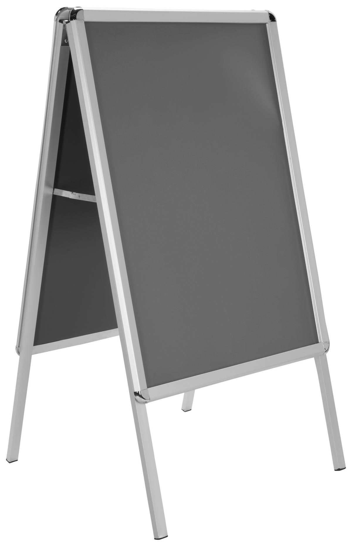 Plakatständer Agenda Ii - Silberfarben, Basics, Metall (62,5/115,5/61cm) - MID.YOU