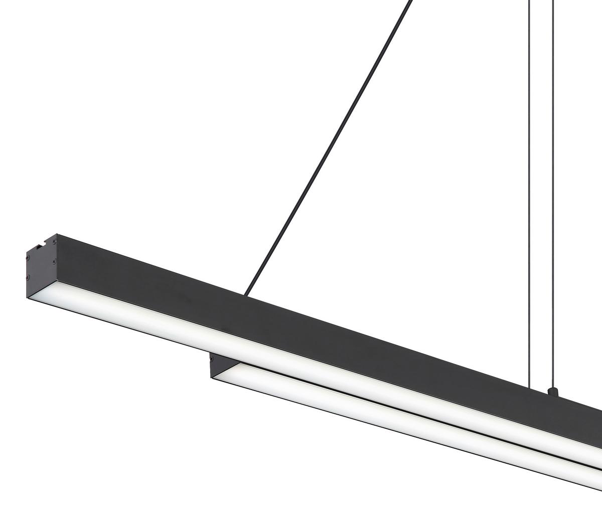 LED-Hängeleuchte 15537 - Opal/Schwarz, Design, Kunststoff/Metall (171/7/120cm) - Globo