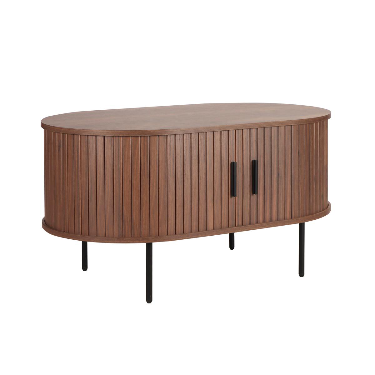 Couchtisch Walnussfarben B: 60 cm - Walnussfarben/Schwarz, Design, Holzwerkstoff (100/60/55cm) - Livetastic