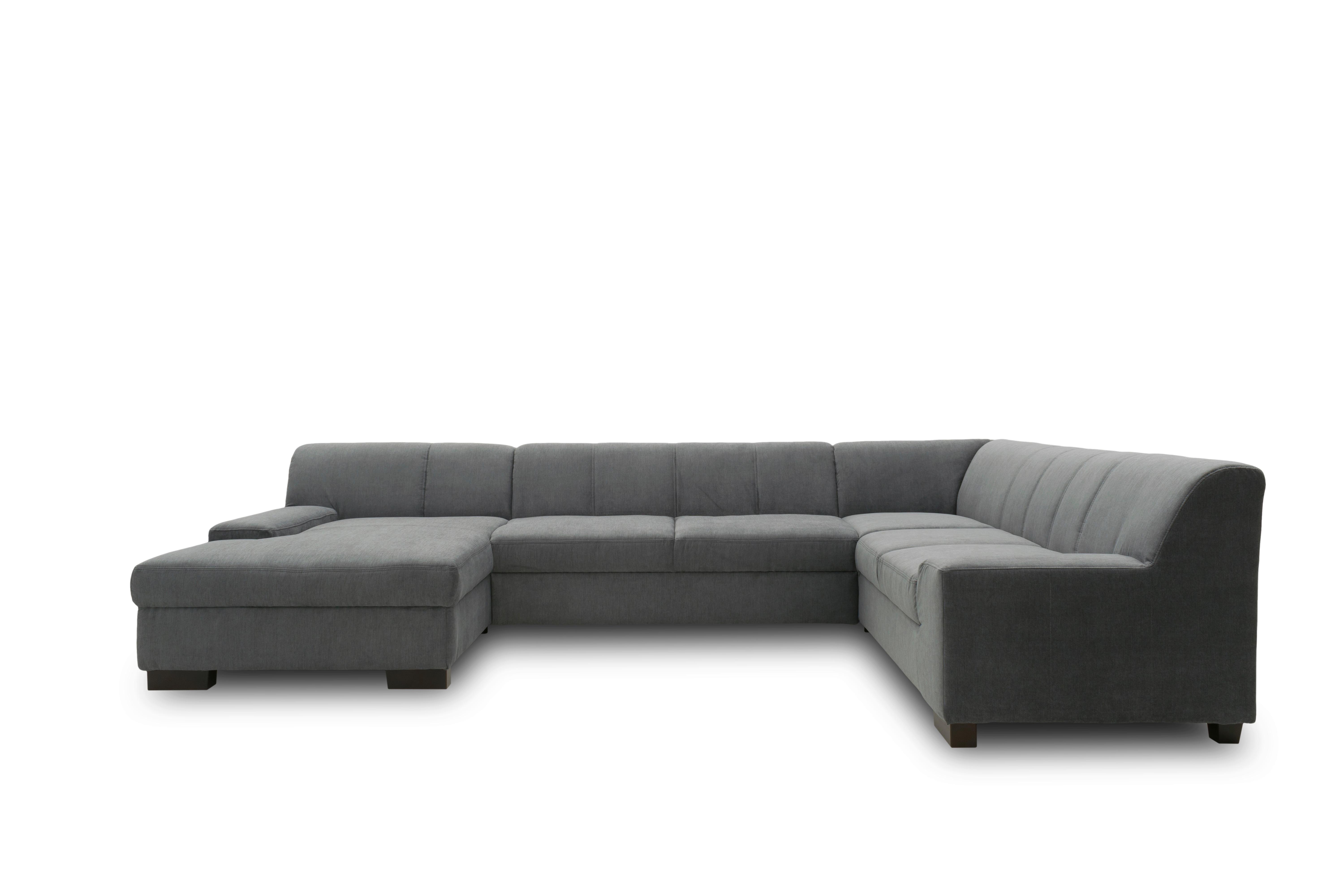 Wohnlandschaft Norma Mit Schlaffunktion Dunkelgrau - Wengefarben/Dunkelgrau, Design, Textil (153/328/212cm) - MID.YOU