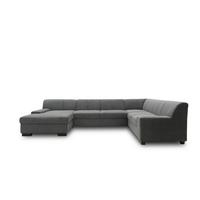 Wohnlandschaft Norma Mit Schlaffunktion Dunkelgrau - Wengefarben/Dunkelgrau, Design, Textil (153/328/212cm) - MID.YOU