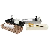 Aufbewahrungskorb Batis 36x14 cm Versch. Farben - Schwarz/Braun, Kunststoff/Metall (36/14/6cm) - Ondega