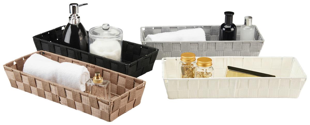 Aufbewahrungskorb Batis 36x14 cm Versch. Farben - Schwarz/Braun, Kunststoff/Metall (36/14/6cm) - Ondega