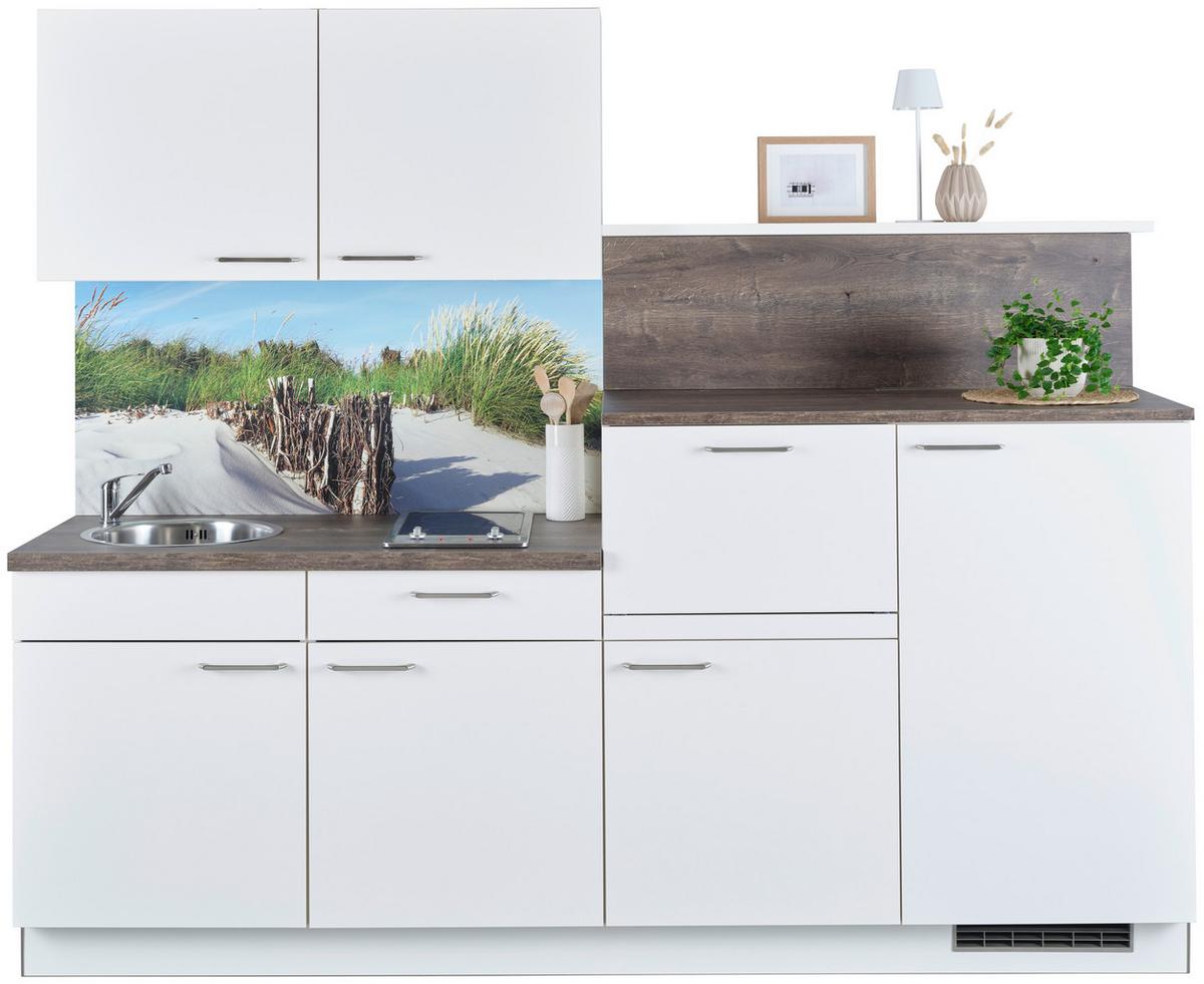 Küchenblock Win - Eichefarben/Creme, Basics, Holzwerkstoff (240cm) - Express