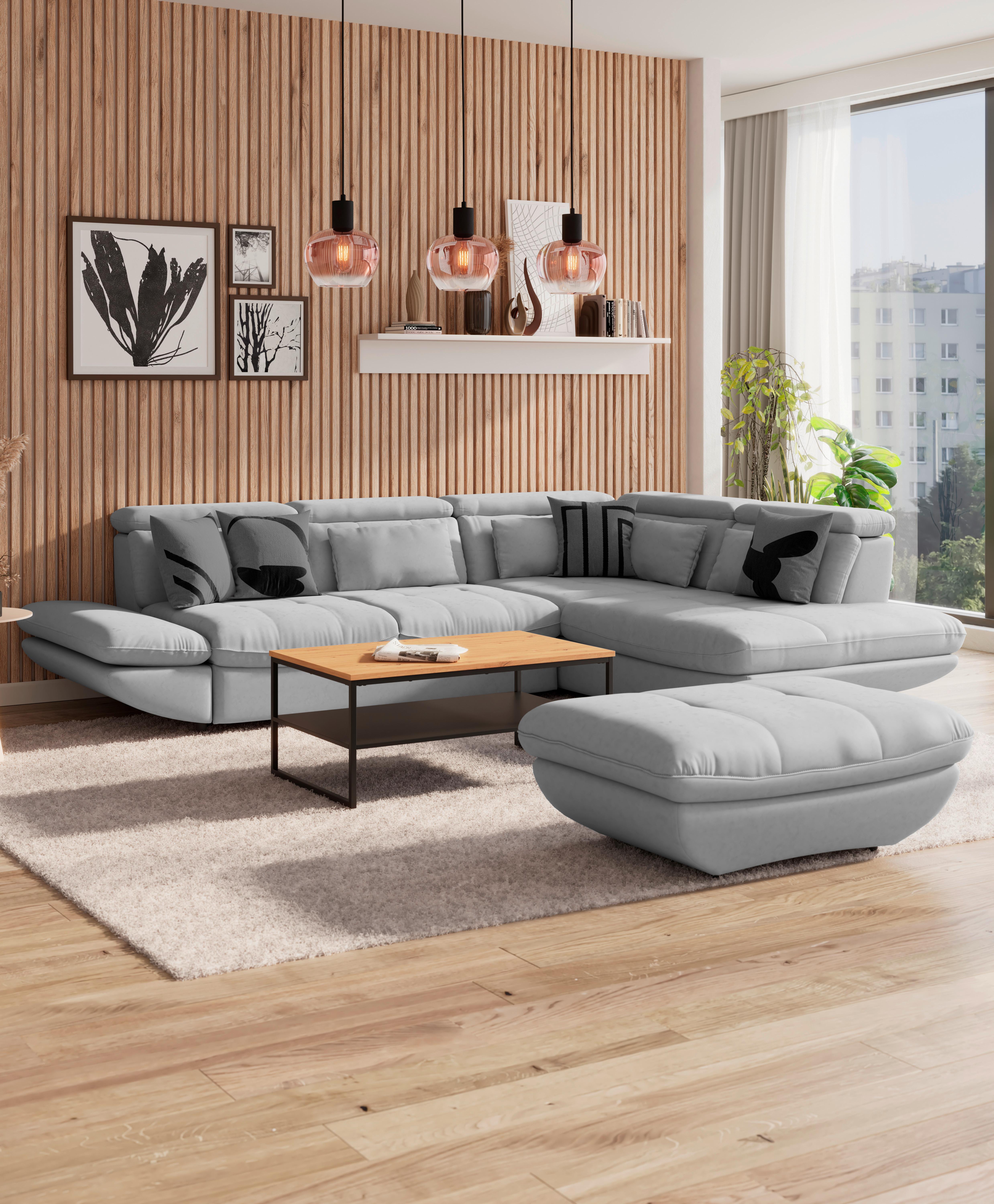 Wohnlandschaft Park - Hellgrau/Schwarz, MODERN, Textil (233/311cm) - Luca Bessoni