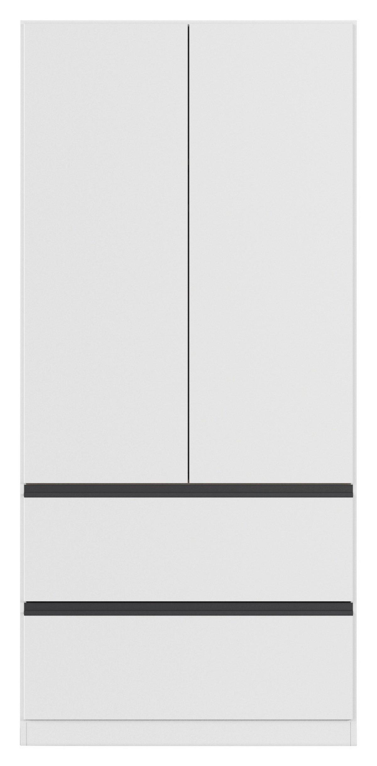 Drehtürenschrank Costa Weiß B: 91 cm - Weiß, MODERN, Holzwerkstoff (91/197/54cm) - Rauch Möbel