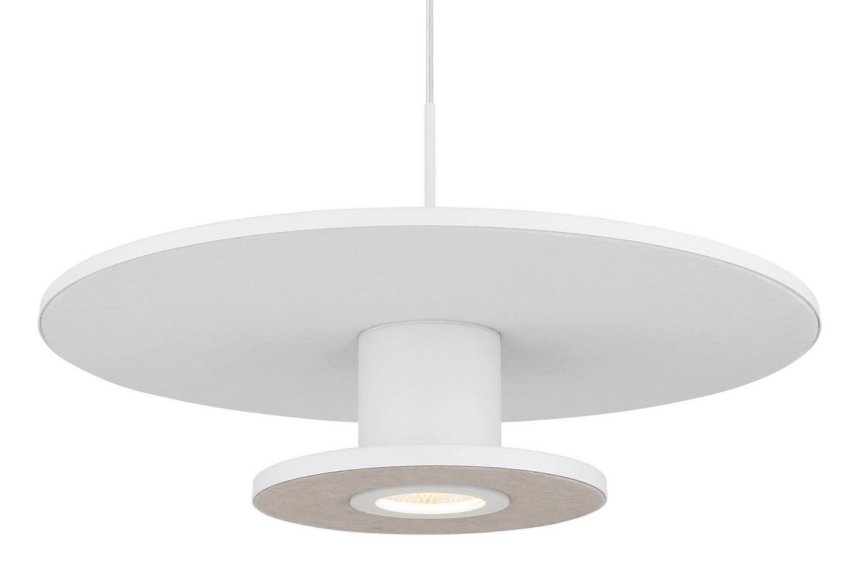 LED-Hängeleuchte 15647w - Beige/Hellgrau, Basics, Kunststoff/Textil (38/150cm) - Globo