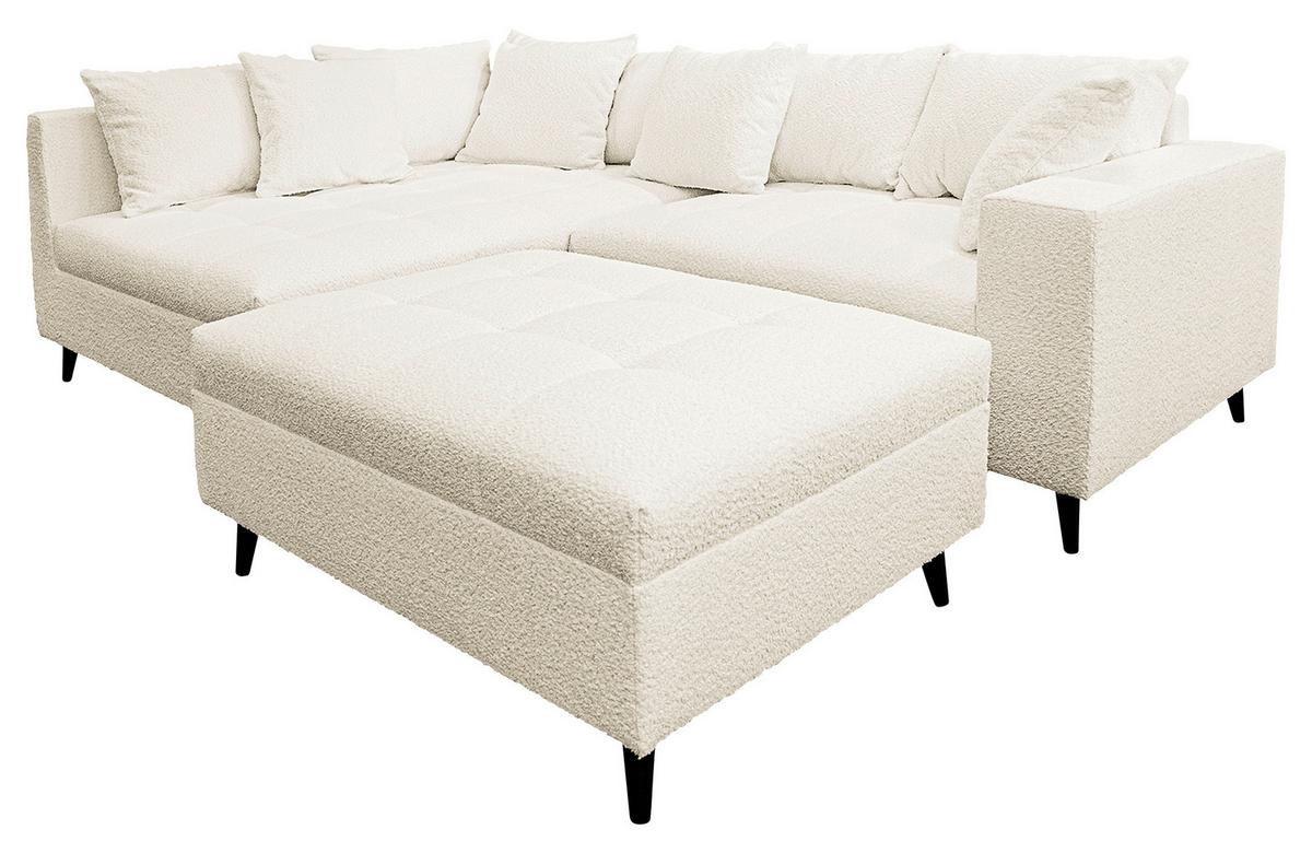 Ecksofa Pruno, Weiß S: 174x247 Cm - Schwarz/Weiß, Design, Textil (174/247cm) - MID.YOU