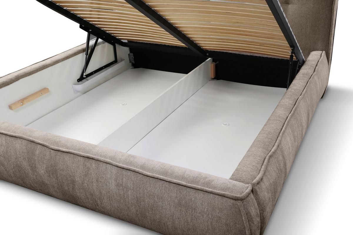 Polsterbett Mit Lattenrost 160x200 Cm Lacjo Hellbraun - Hellbraun/Beige, LIFESTYLE, Holz/Holzwerkstoff (160/200cm) - Livetastic