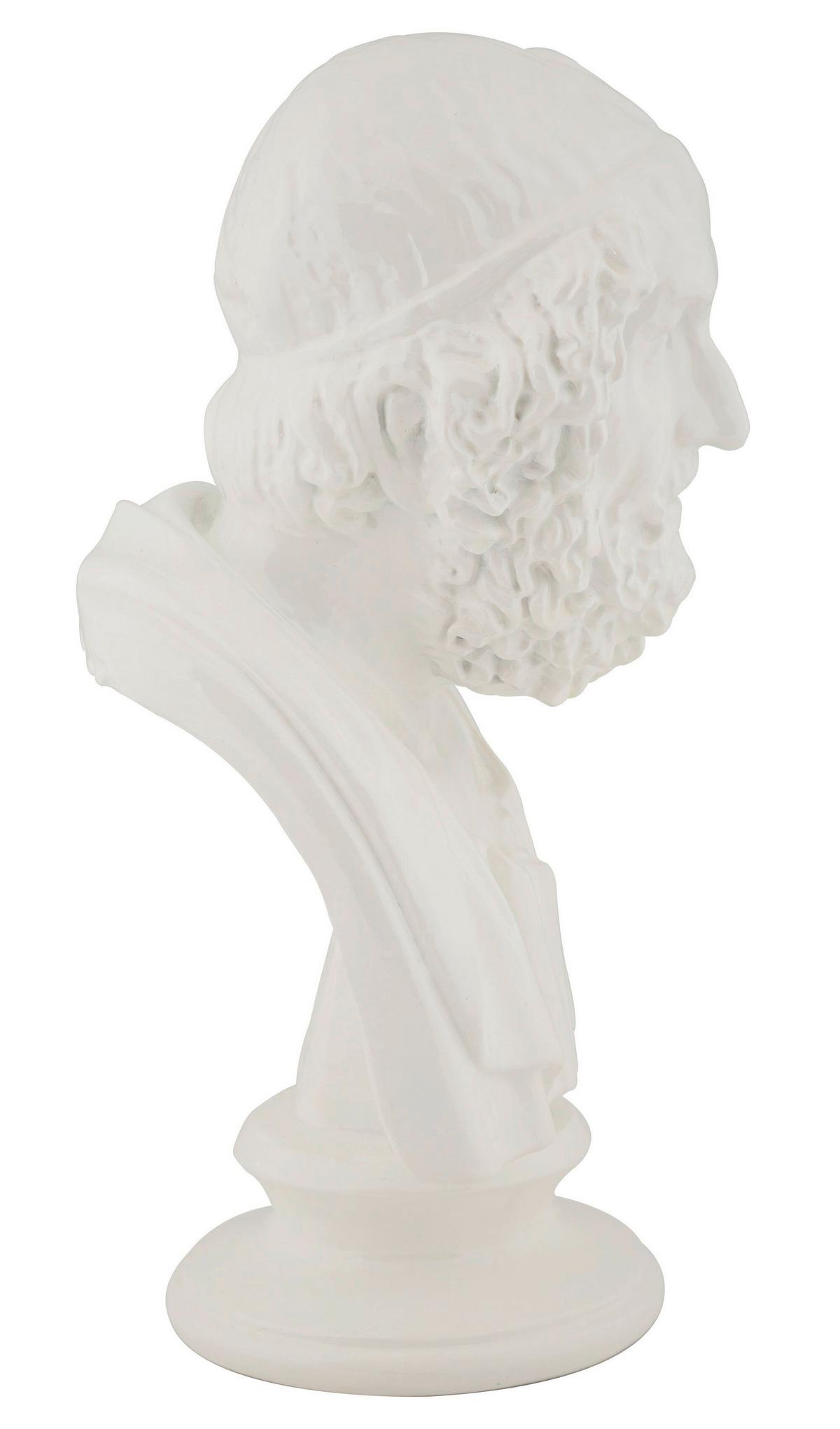 Skulptur Sage State Weiß, B: 12,9 cm - Weiß, Basics, Kunststoff (12.9/25/12.5cm)