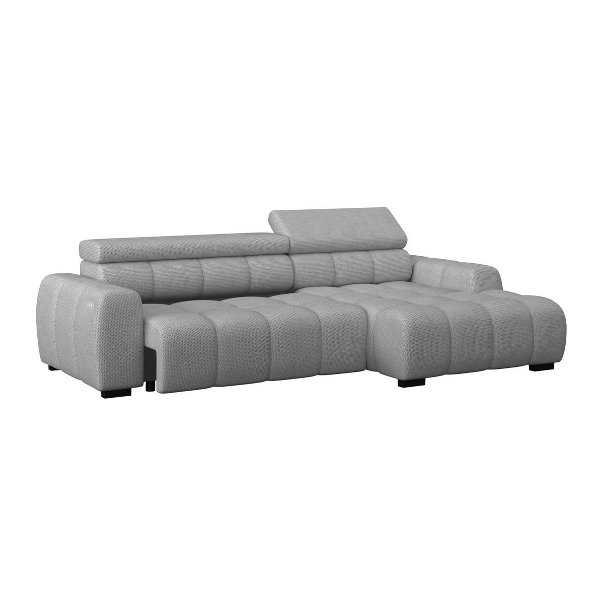 Ecksofa Fargo S Grau, B: 285 cm - Schwarz/Grau, Trend, Textil (285/168cm)