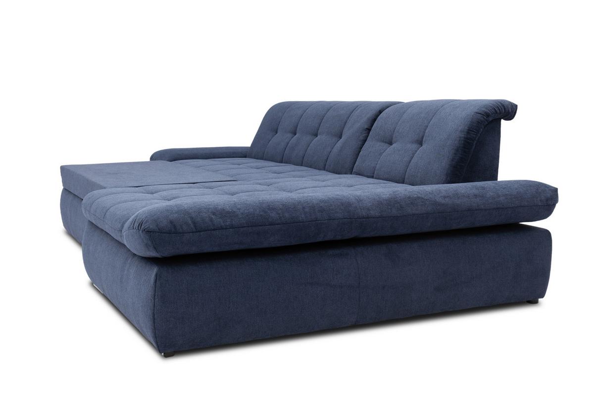 Ecksofa mit Armteilverstellung Moric Dunkelblau Mikrofaser - Chromfarben/Dunkelblau, KONVENTIONELL, Textil (300/172cm) - MID.YOU