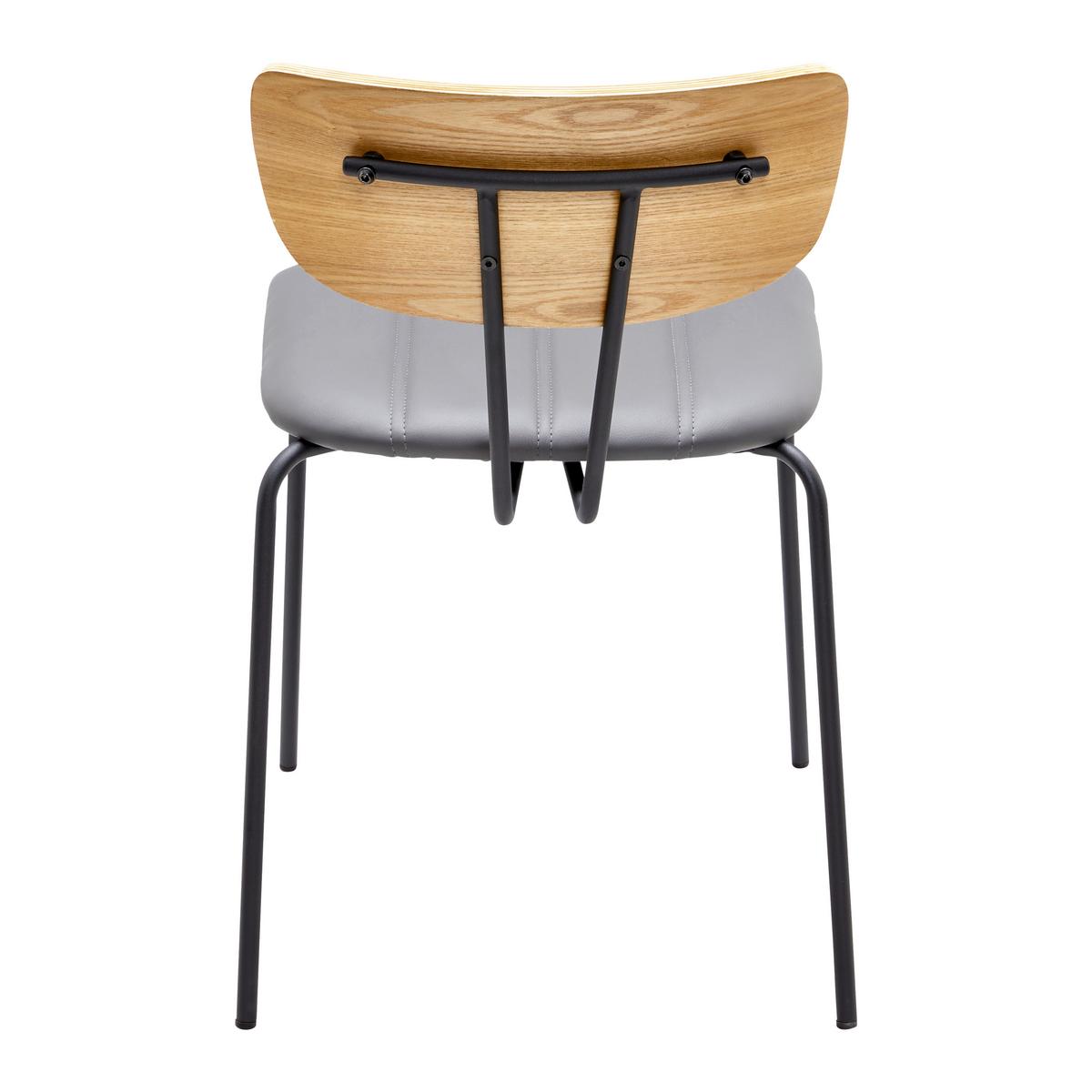 Jídelní židle CERA šedá - šedá/černá, Moderní, kov/dřevo (42/78/54cm) - Bessagi Home