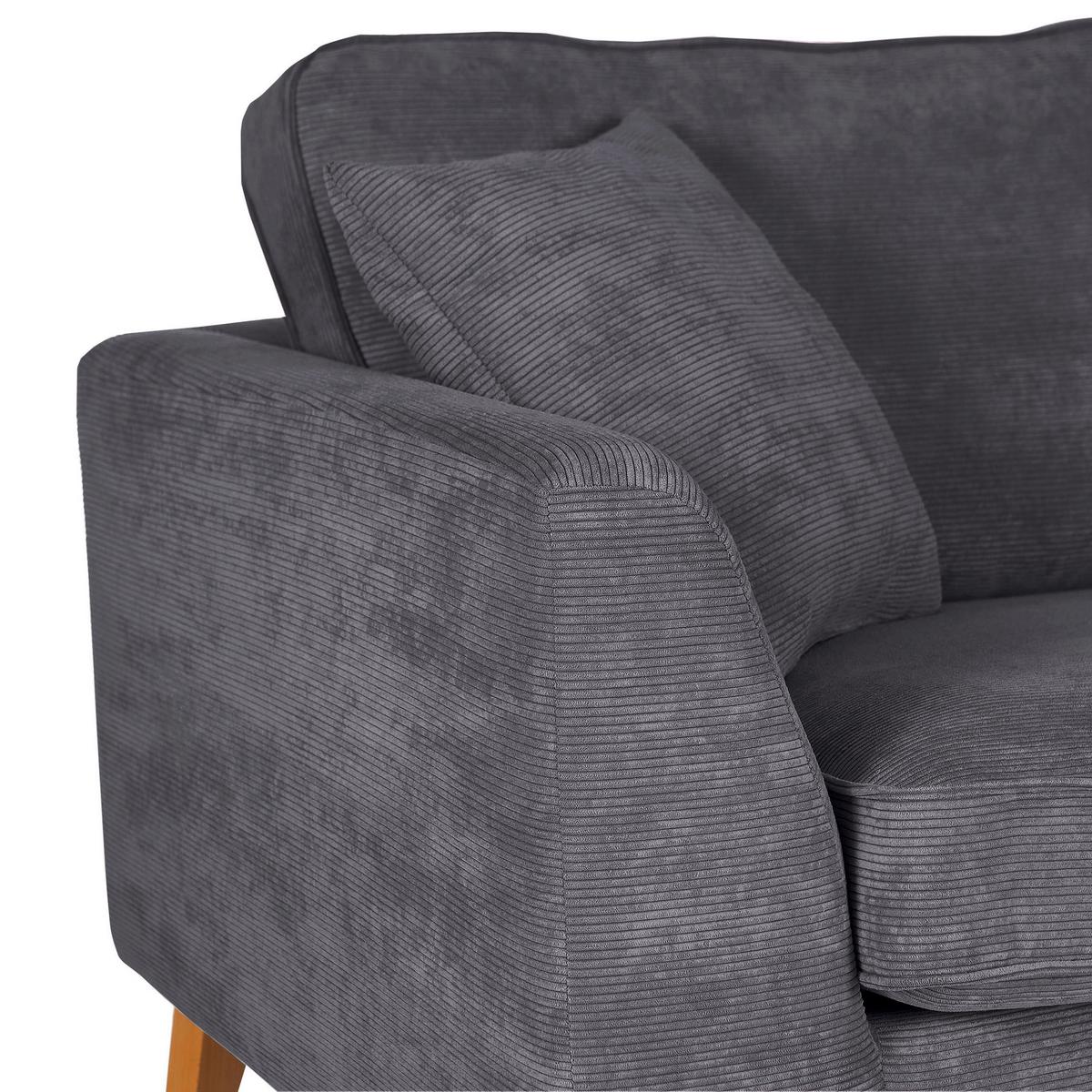 Bigsofa Rimini, Dunkelgrau B: 240 cm - Dunkelgrau/Buchefarben, Design, Textil (240/63/90cm) - MID.YOU