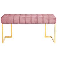 Lavica staroružová - zlatá/staroružová, Design, kov/textil (47/48/100cm) - MID.YOU