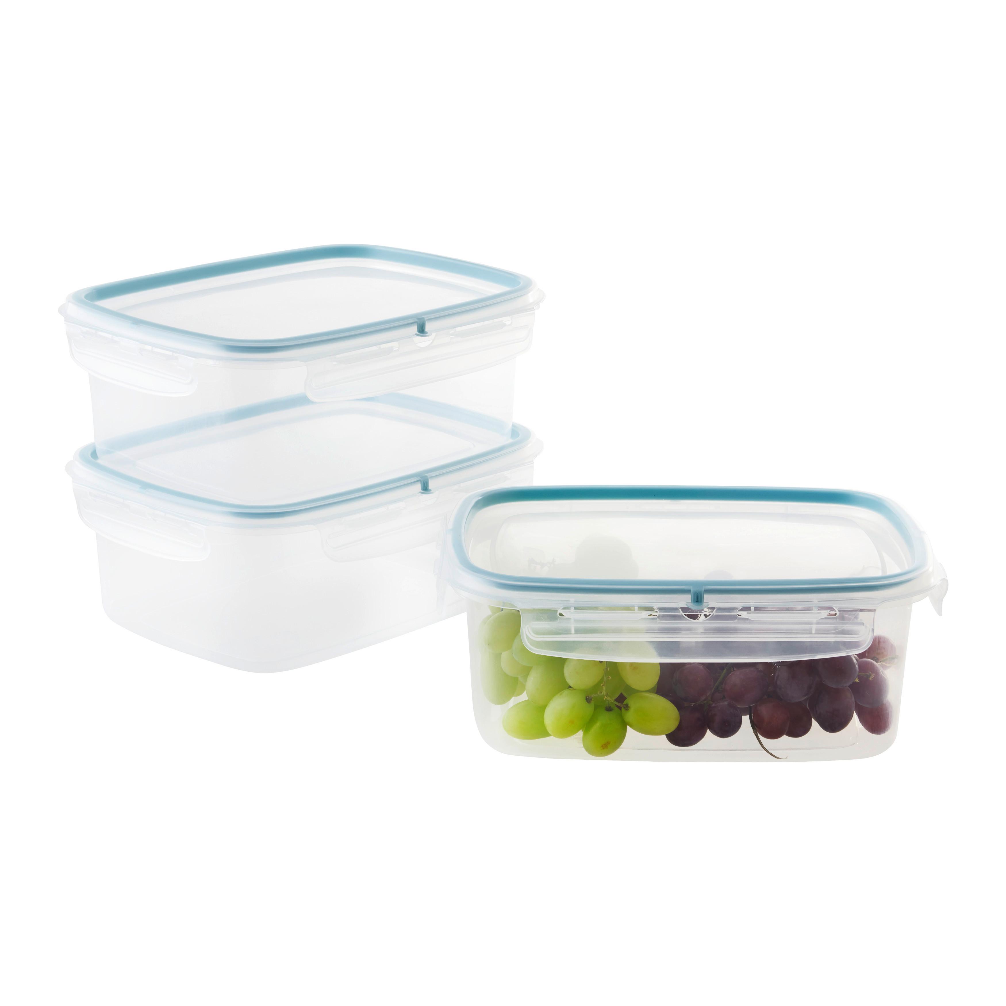 Sada dóz na potraviny objem 1,8L - priehľadné/pastelová modrá, Konventionell, plast (22,5/17,7/13cm) - Mömax