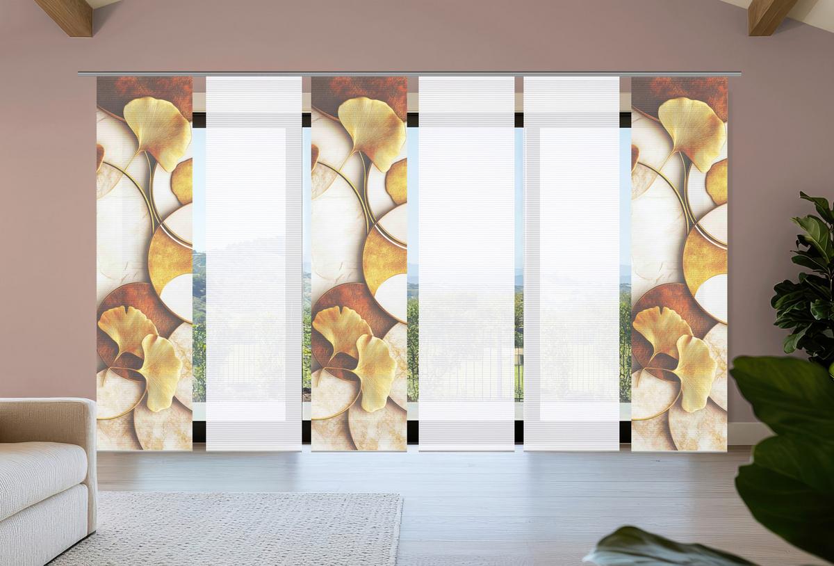 Flächenvorhang Storm 6er Set - Cognac/Goldfarben, Natur, Textil (60/245cm)