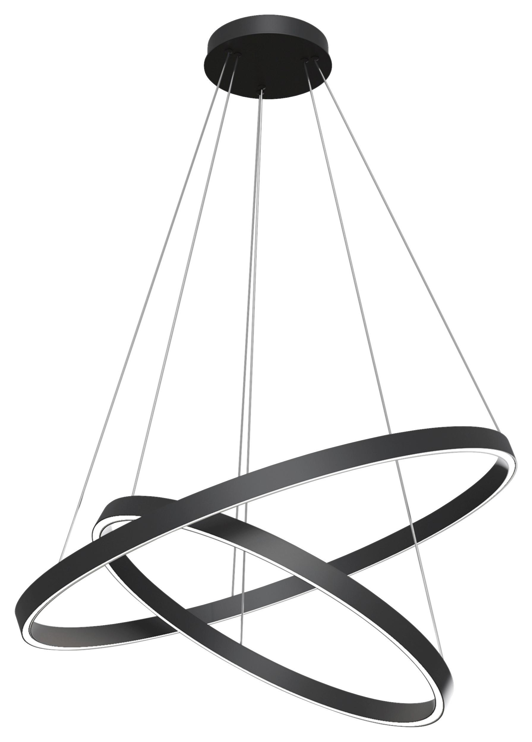 Pendelleuchte Rim - Schwarz, Basics, Metall (80/100/80cm) - MAYTONI