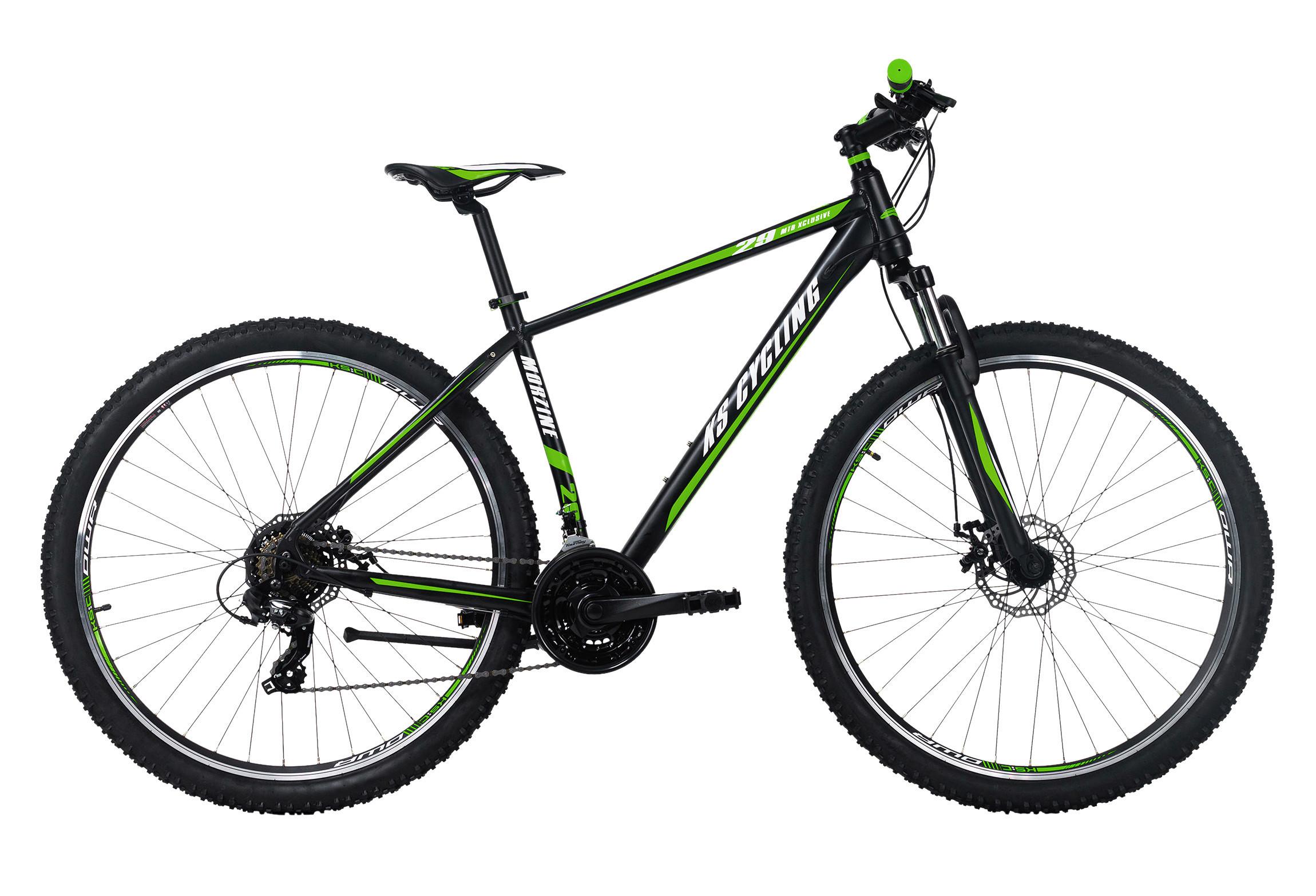 Mountainbike Hardtail 29 Zoll Morzine 21 Gänge - Schwarz/Grün, Basics, Metall (139/76/21cm) - KS Cycling