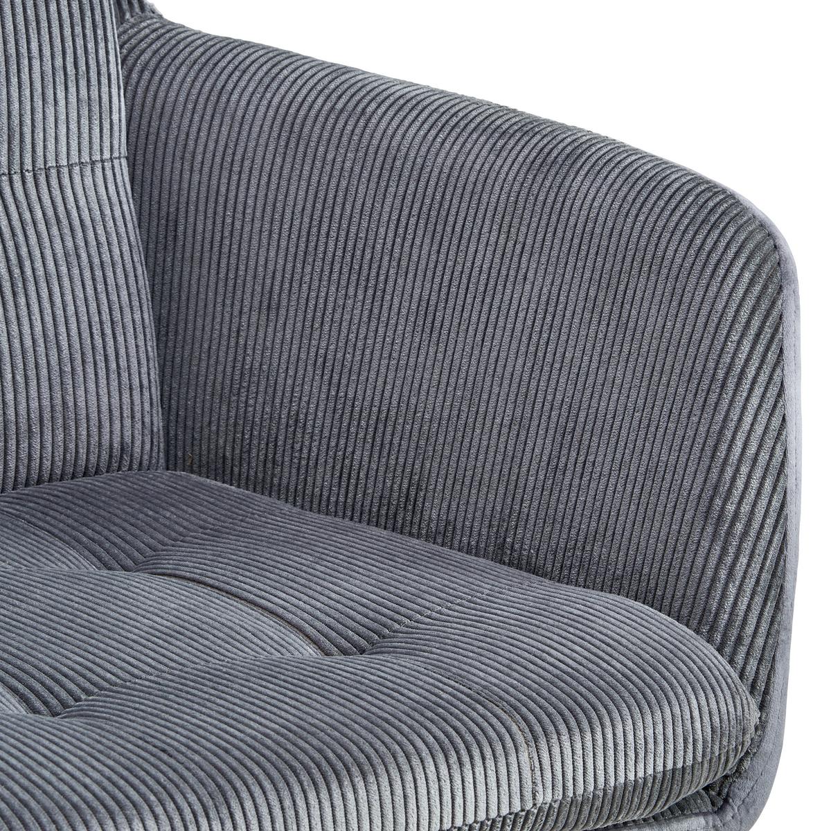Armlehnstuhl Nizza Grau Gepolstert - Schwarz/Grau, LIFESTYLE, Textil/Metall (60/94/64cm) - MID.YOU