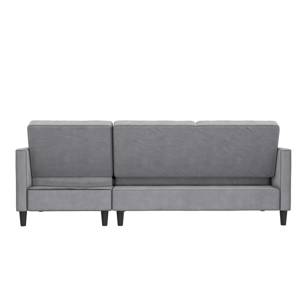Ecksofa Palermo Grau, mit Stauraum - Schwarz/Grau, Basics, Textil (213/154cm) - Livetastic