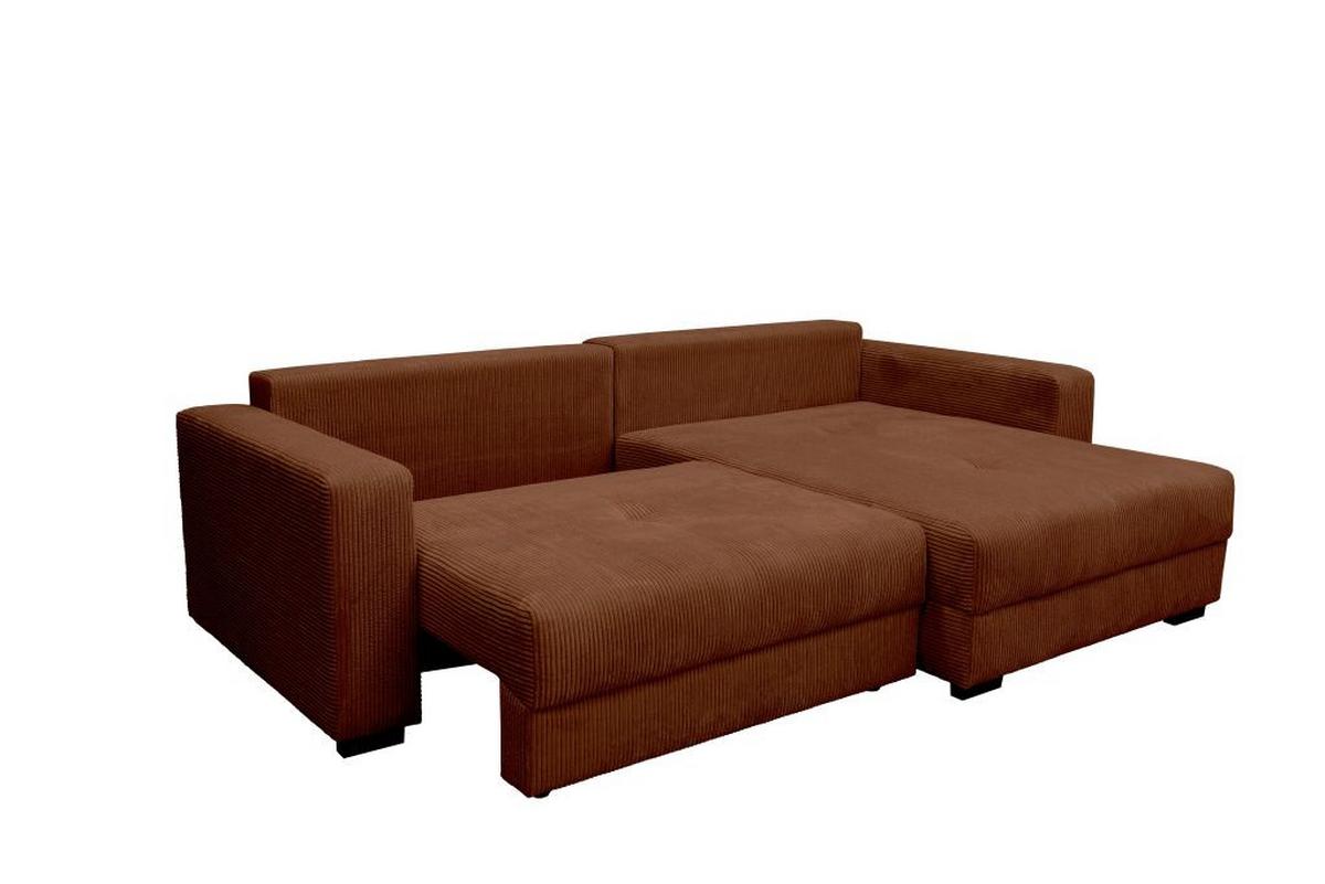 Rohová sedačka XELA, sezení boxspring., karamel.m. - černá/karamel, Moderní, textil (265/170cm)