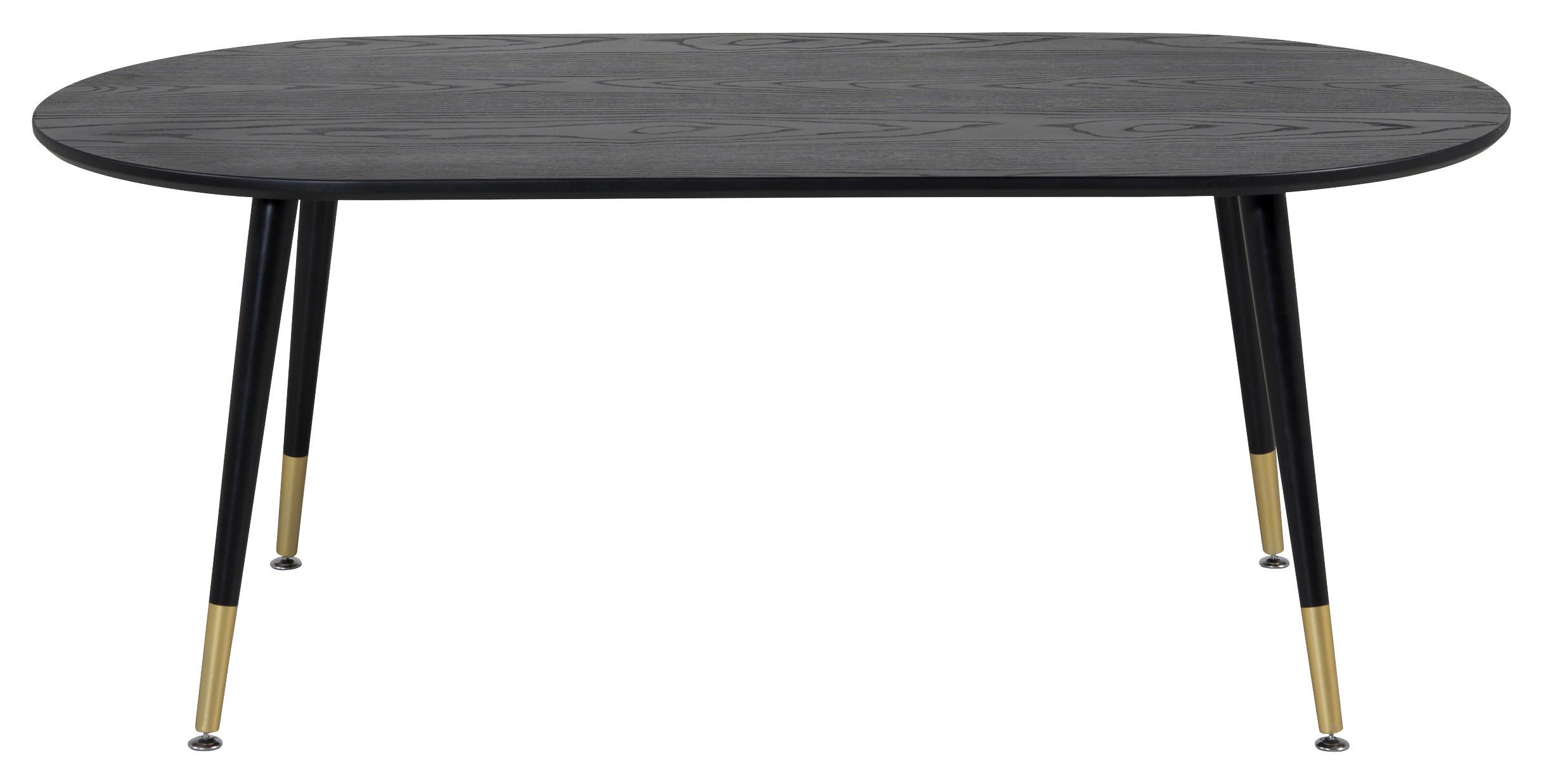 Couchtisch Dipp - Messingfarben/Schwarz, Design, Holzwerkstoff/Metall (120/60/47cm) - Livetastic