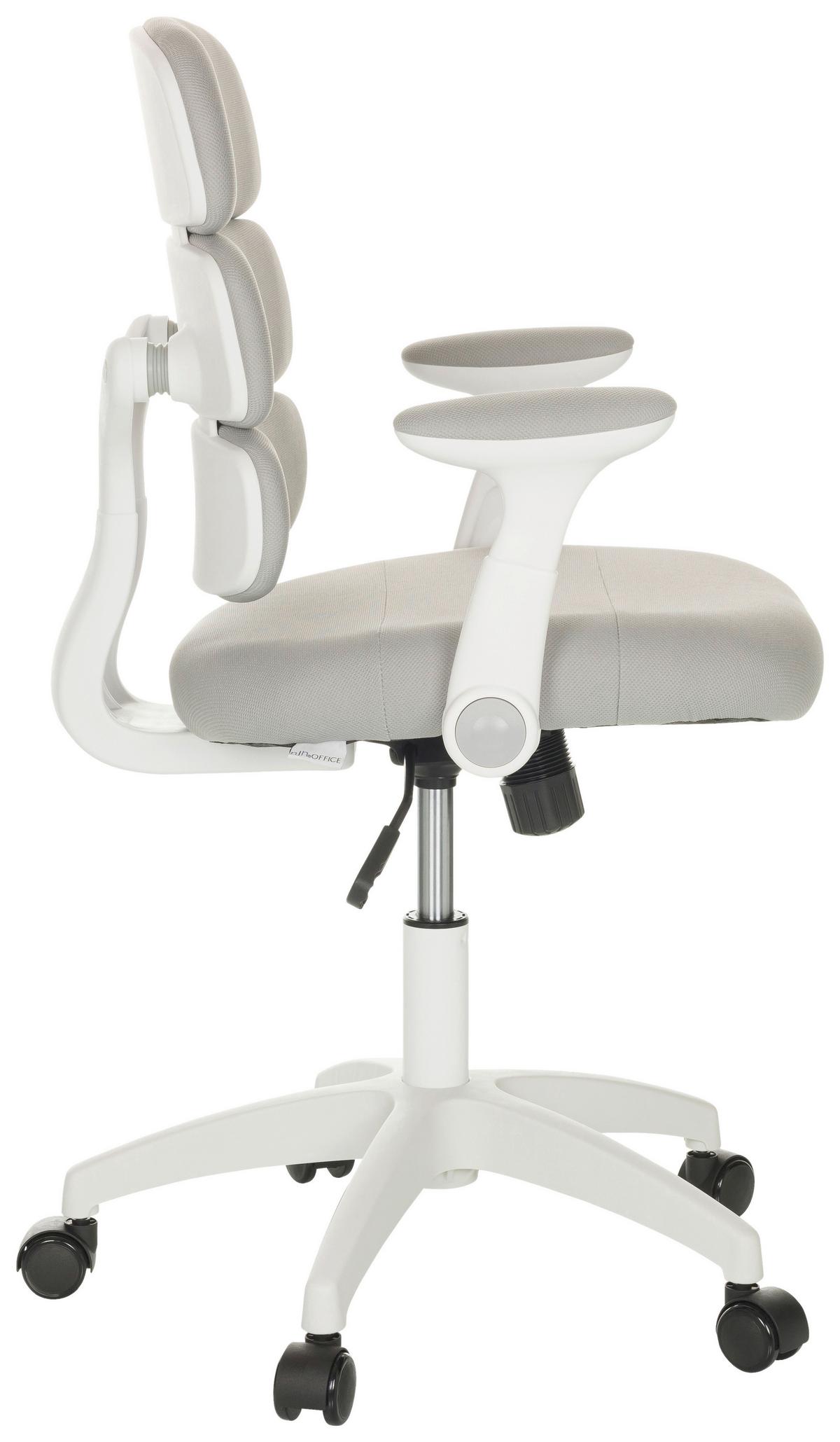 Jugenddrehstuhl Kid Ergolino W - Weiß/Grau, Basics, Kunststoff/Textil (62/86-97/62cm) - MID.YOU