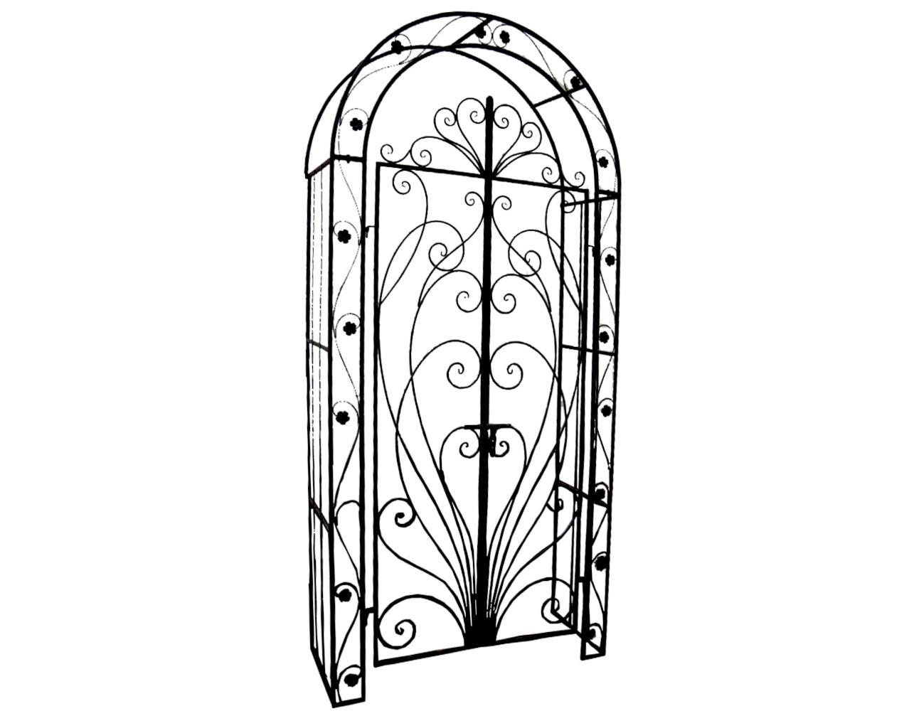 Rosenbogen Bagana - Schwarz, Basics, Metall (108/229/40cm) - Gardenson