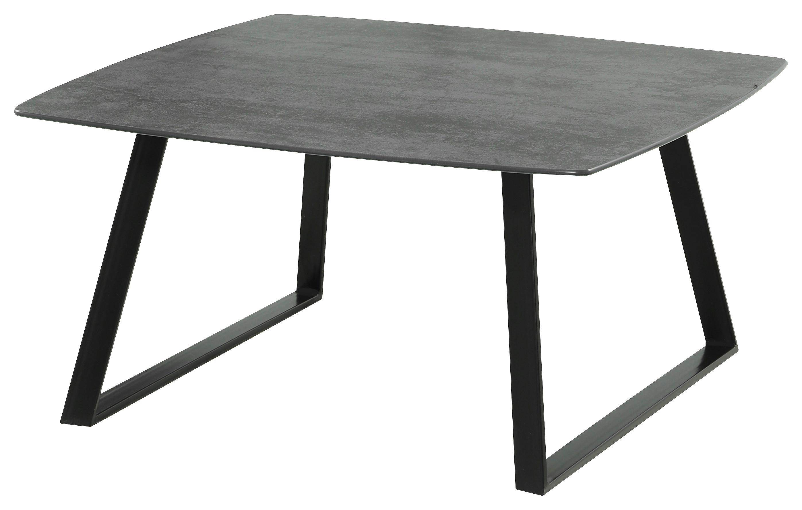 Couchtisch mit Glasplatte Sky Keramikoptik Grau/Schwarz - Anthrazit/Schwarz, MODERN, Glas/Metall (70/40/70cm)