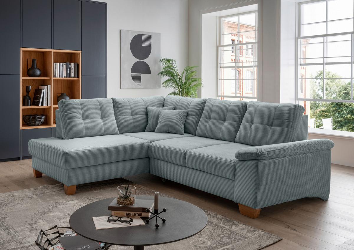 Ecksofa Brizzini Hellblau S: 206x274 Cm - Naturfarben/Hellblau, MODERN, Textil (206/274cm) - Livetastic