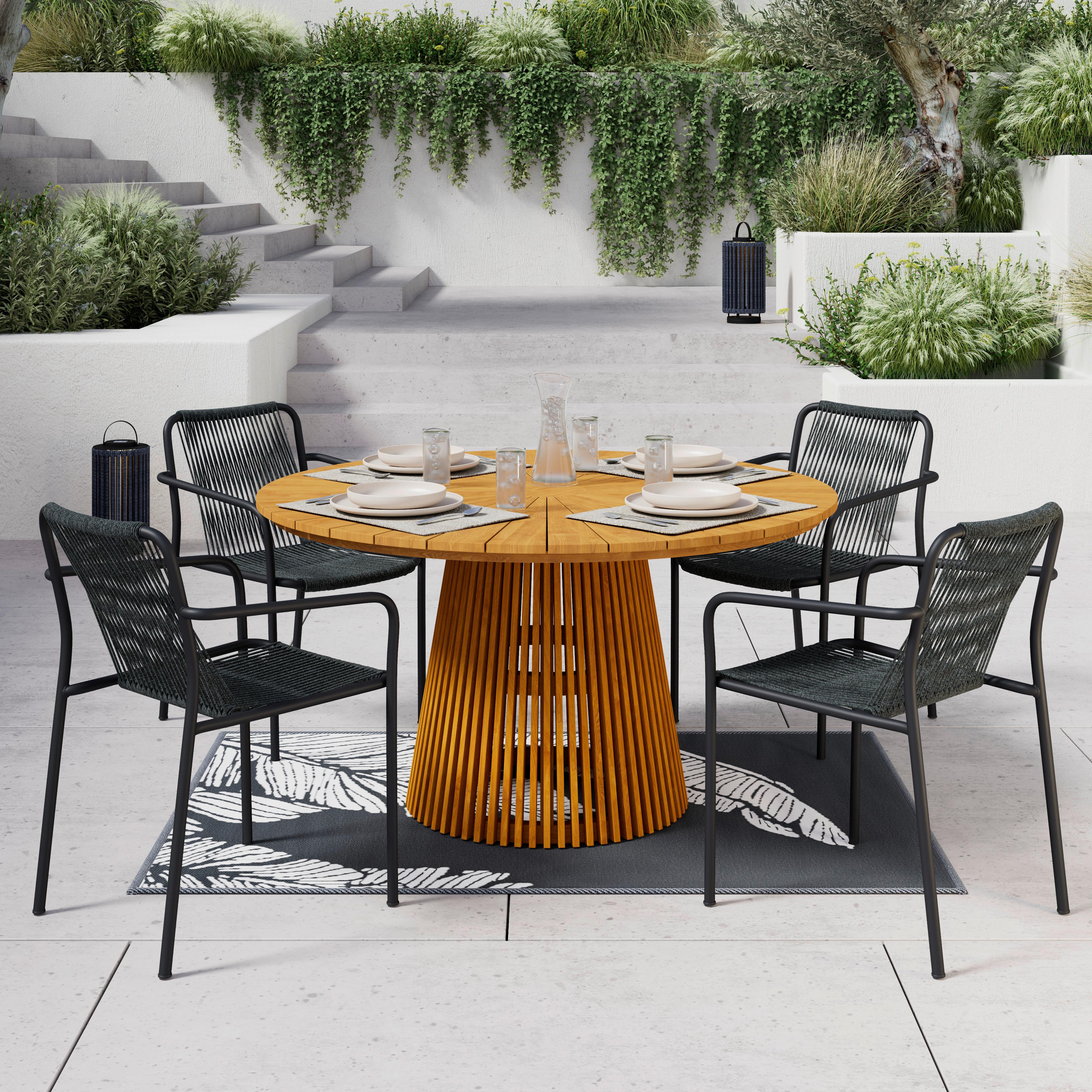 SADA ZÁHRADNÝCH KRESIEL NARDO - čierna/tmavosivá, Modern, kov/textil (55/82/58cm) - Bessagi Garden