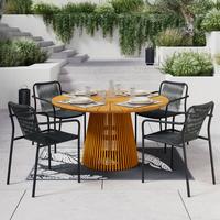 SADA ZÁHRADNÝCH KRESIEL NARDO - čierna/tmavosivá, Modern, kov/textil (55/82/58cm) - Bessagi Garden